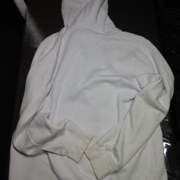 Zine White Zip Up Hoodie Mens Size LARGE - Picture 6 of 7